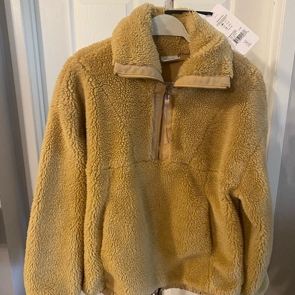 Like New! Varley Appleton Sherpa Quarter Zip Up Jacket Mustard Gold XS - Picture 2 of 8